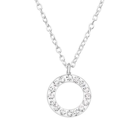 9.5 mm Open Circle with Crystals Geometric Jewellery Jewellery | All4silver