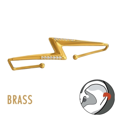 Thunderbolt Brass Ear Cuffs Jewellery | All4silver