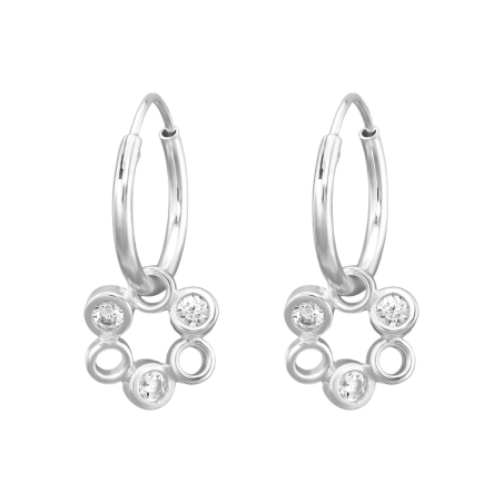 Connected Circles Ear Hoops Jewellery | All4silver