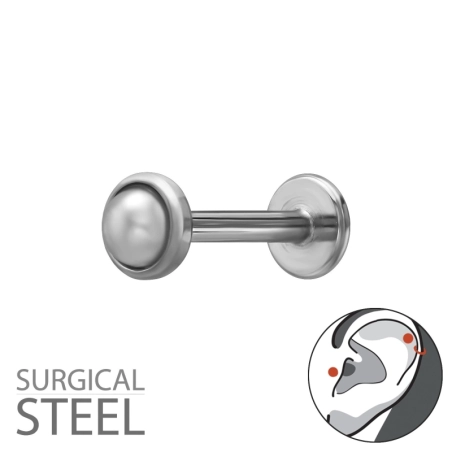 3mm Imitation Pearl Tragus Steel Jewellery | All4silver