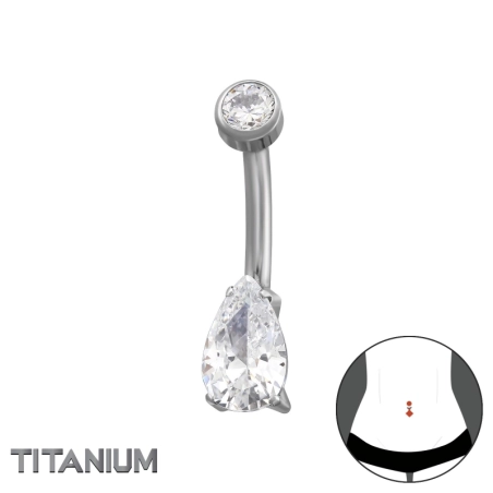 1.6X10Mm (14G) - 4mm Round Top 5X8Mm Droplet Belly Bananas Jewellery | All4silver