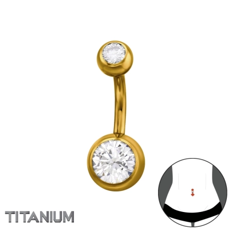 1.6X10Mm (14G) - 5mm Round Top 8mm Round Bottom - Gold Color Belly Bananas Jewellery | All4silver