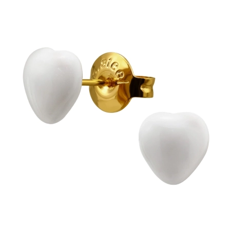 3D Heart Steel Ear Studs Jewellery | All4silver