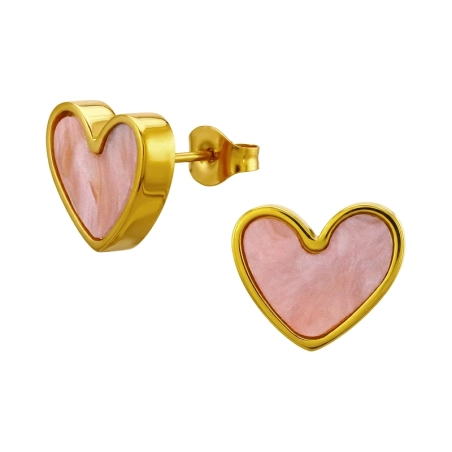 Heart Steel Ear Studs Jewellery | All4silver
