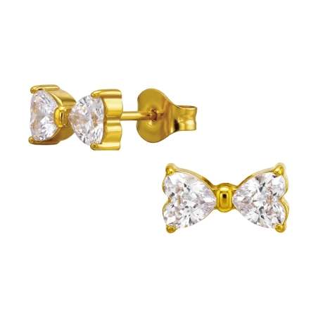 Bow Steel Ear Studs Jewellery | All4silver