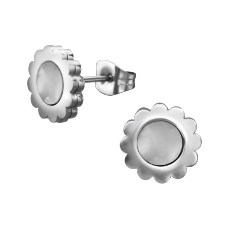 10 mm Flower - 316L Surgical Grade Stainless Steel Steel Ear Studs