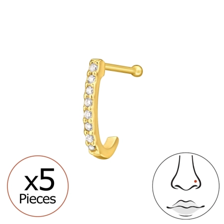 Curved 24K Gold plated silver jewellery Jewellery | All4silver