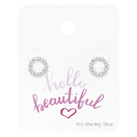 Round with Zirconias - 925 Sterling Silver Jewellery Sets