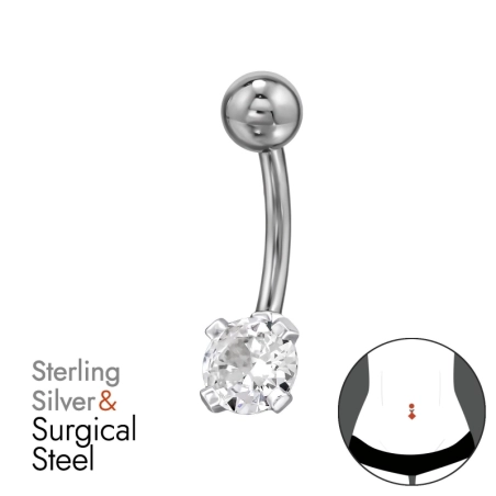 Round with Zircon Belly Bananas Jewellery | All4silver