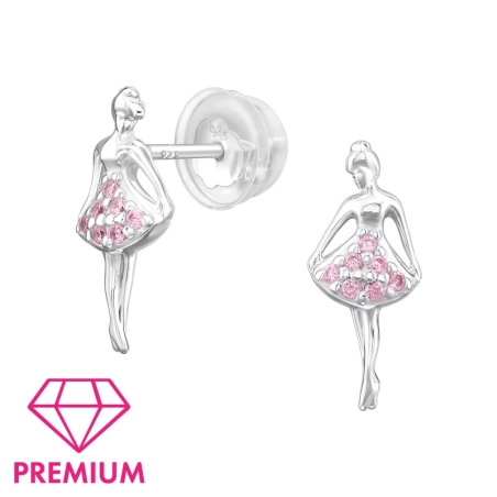 Ballerina - Premium* - 925 Sterling Silver Premium Children Ear Studs