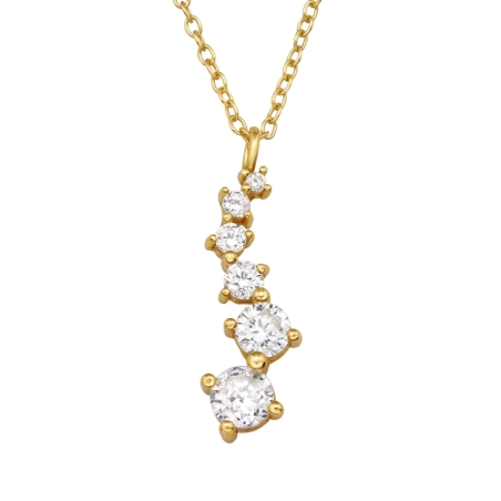 Necklaces 1.4Mm To 4mm Round - 925 Sterling Silver Necklace With Stones