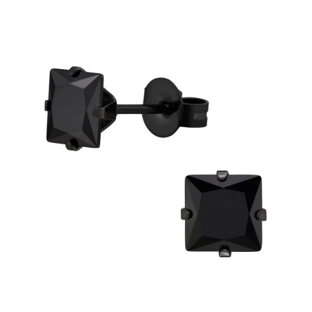 Square 6mm - 316L Surgical Grade Stainless Steel Steel Ear Studs