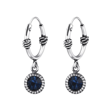 Round Earrings Bali - 925 Sterling Silver Bali Silver Hoops
