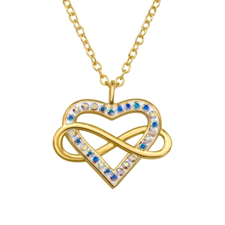 Heart Infinity with Crystals - 925 Sterling Silver Necklace With Stones