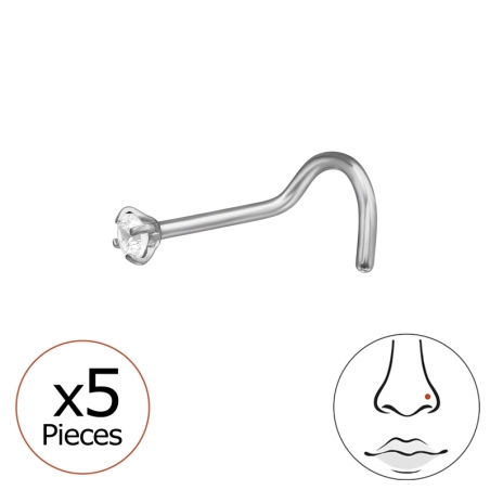 Round nose piercing 2mm, (20 G) 5pcs - Titanium Titanium Nose Jewelry