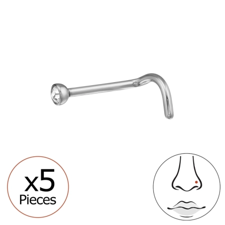 Round nose piercing 2mm, (20 G) 5pieces - Titanium Titanium Nose Jewelry