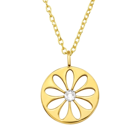 Flower - 925 Sterling Silver Necklace with stones