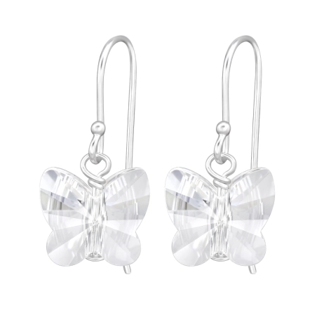 Butterfly crystal - 925 Sterling Silver Earrings With Crystal Stones