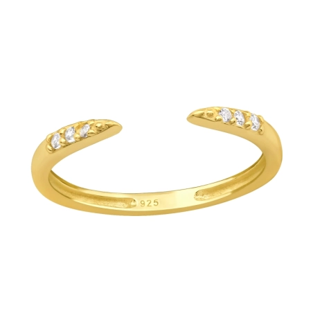 Golden with cubic zirconia - 925 Sterling Silver Toe Rings