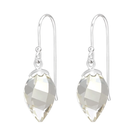 Tear with crystal - 925 Sterling Silver Earrings With Crystal Stones