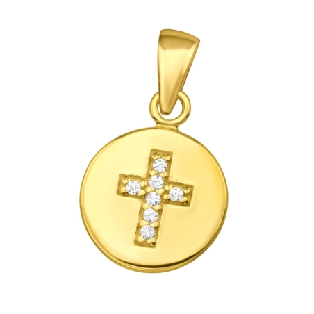 Cross with zirconia - 925 Sterling Silver Pendants With Zirconia Stones