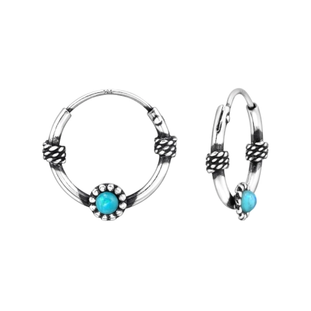 Bali Hoops - 925 Sterling Silver Ear Hoops