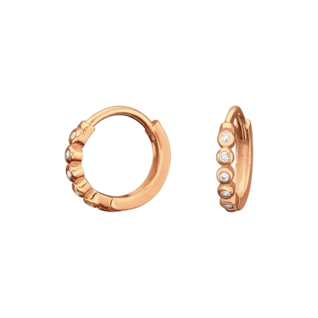 Huggie with Zirconia - 925 Sterling Silver Huggies