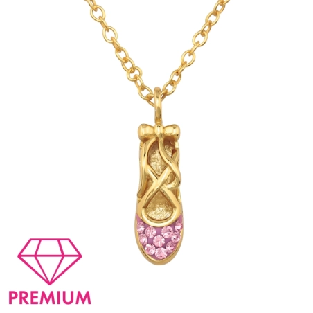 Ballet Shoe - Premium* - 925 Sterling Silver Necklaces With Silver Chains