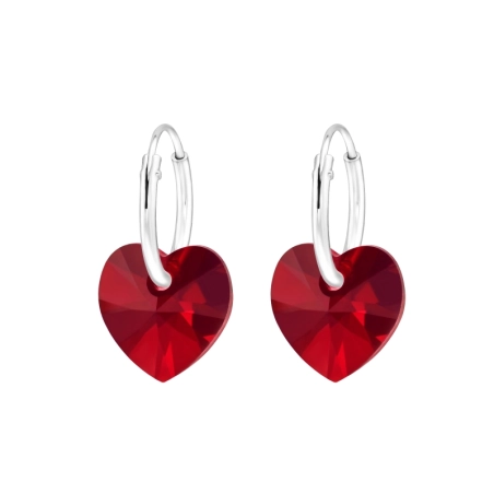 Heart Earrings - 925 Sterling Silver Earrings With Crystal Stones