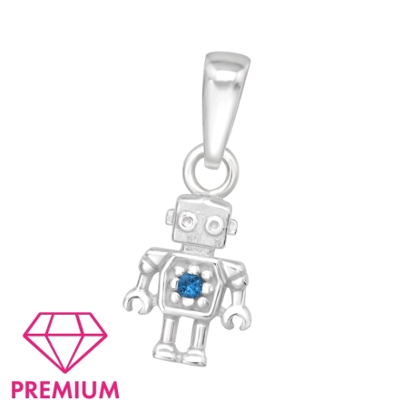 Robot - Premium* - 925 Sterling Silver Pendants For Kids