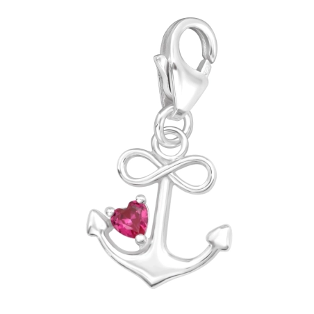 Anchor and Infinity - 925 Sterling Silver Charms With Lobster