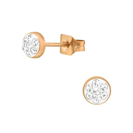 Round 4mm rosegold - 316L Surgical Grade Stainless Steel Steel Ear Studs