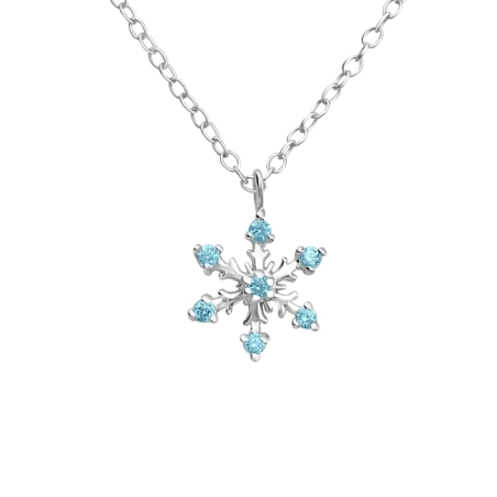 Snowflake - 925 Sterling Silver Necklace with stones