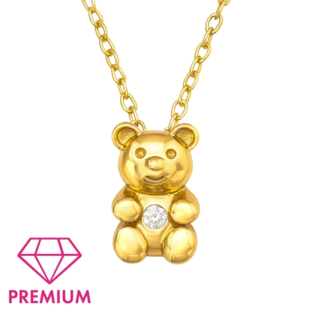 Golden Bear - Premium* - 925 Sterling Silver Necklaces With Silver Chains