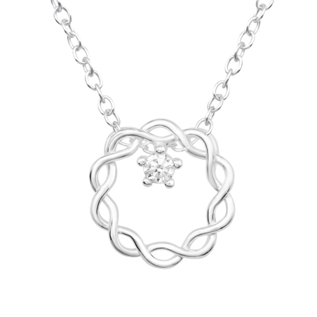Twisted - 925 Sterling Silver Necklace With Stones