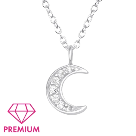Crescent Moon - Premium* - 925 Sterling Silver Necklaces With Silver Chains