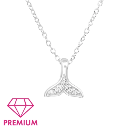 Whale's Tail - Premium* - 925 Sterling Silver Necklaces With Silver Chains