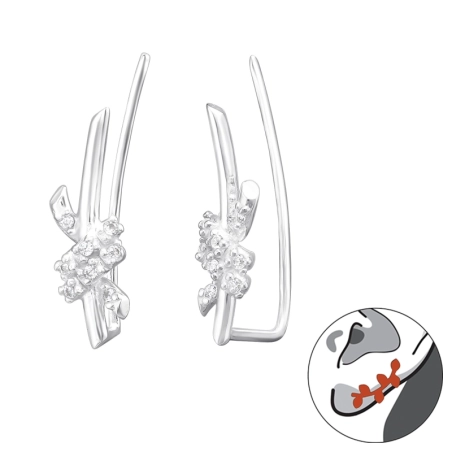 Knot - 925 Sterling Silver Ear Cuffs and Ear pins