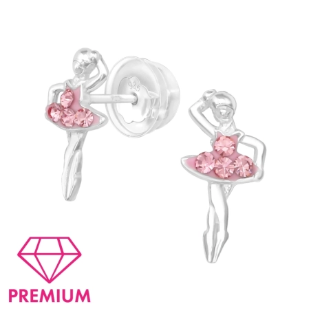 Ballerina - Premium* - 925 Sterling Silver Ear Studs With Stones