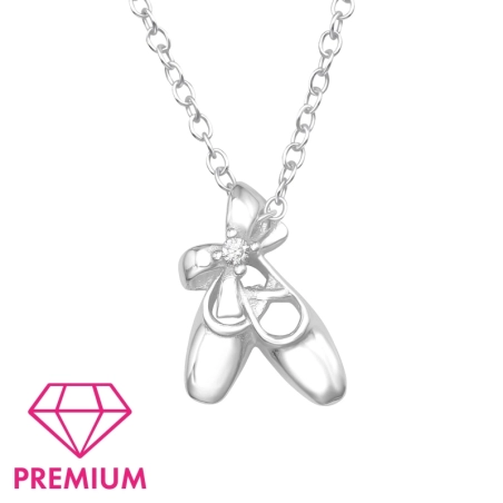 Ballerina Shoes - Premium* - 925 Sterling Silver Necklaces With Silver Chains