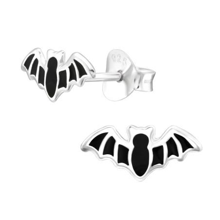 Bat - 925 Sterling Silver Ear studs with enamel colors