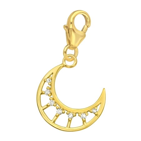 Crescent Moon - 925 Sterling Silver Charms with lobster
