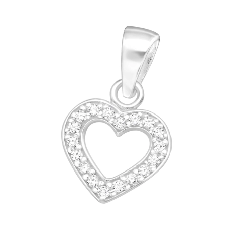 Heart - 925 Sterling Silver Pendants with Zirconia stones