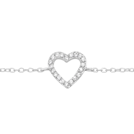 Heart - 925 Sterling Silver Bracelets with silver chain