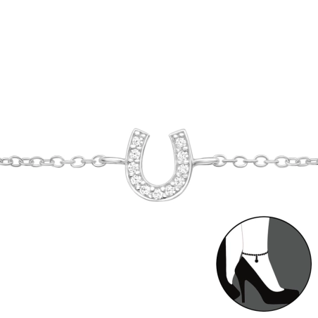 Horseshoe - 925 Sterling Silver Anklets for foot