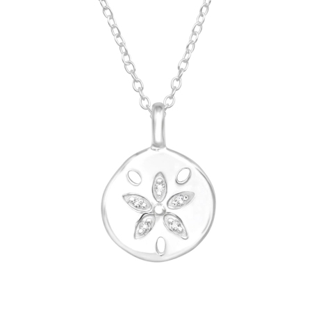 Flower - 925 Sterling Silver Necklace with stones