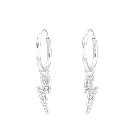 Lightning Bolt Ear Hoops Jewellery | All4silver