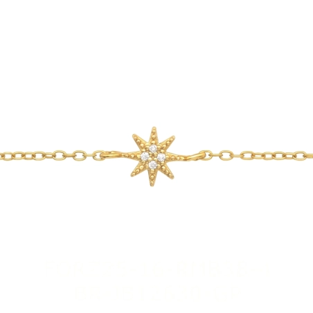 14k Golden Sparkling Star - 925 Sterling Silver Bracelets With Silver Chain