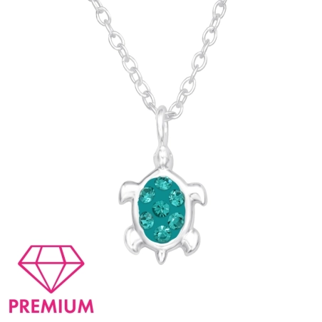 Crystal Turtle - 925 Sterling Silver Necklaces With Silver Chains