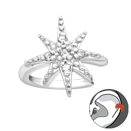 Northern Star - 925 Sterling Silver Ear Cuffs and Ear pins